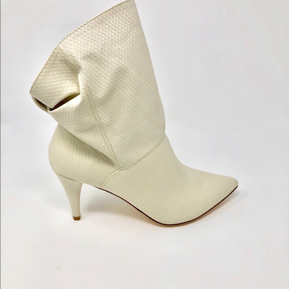 Cream Slouch Ankle Bootie - Picture 2 of 4